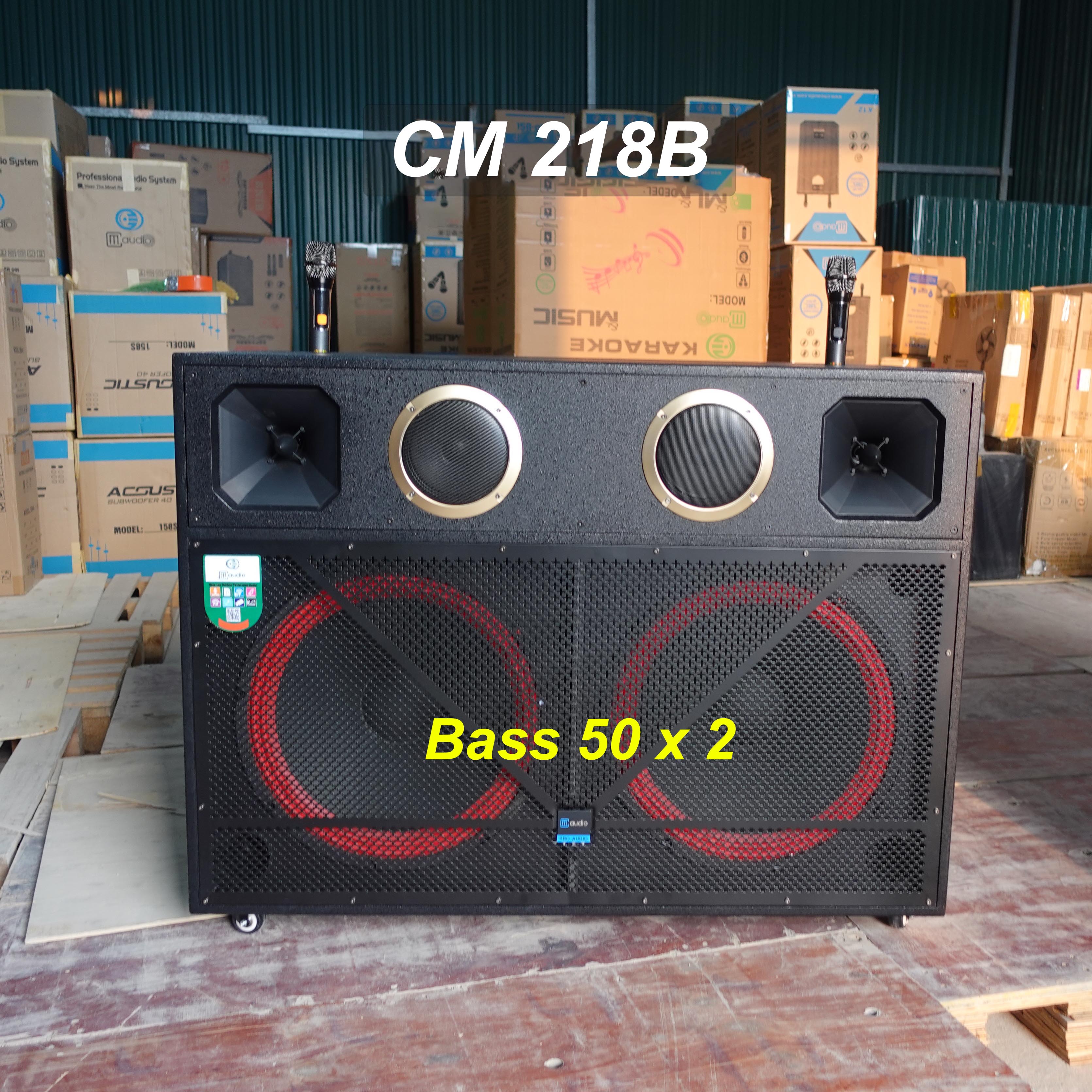 Loa Tủ Công Suất Lớn 2 Bass 50 CM 218B kèm Cặp Mic UHF Chất, Công suất 1200 X 2